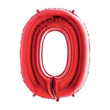 42460-69 Palloncini Mylar Rosso da 0 a 9 da 100 cm - casa-del-biglietto