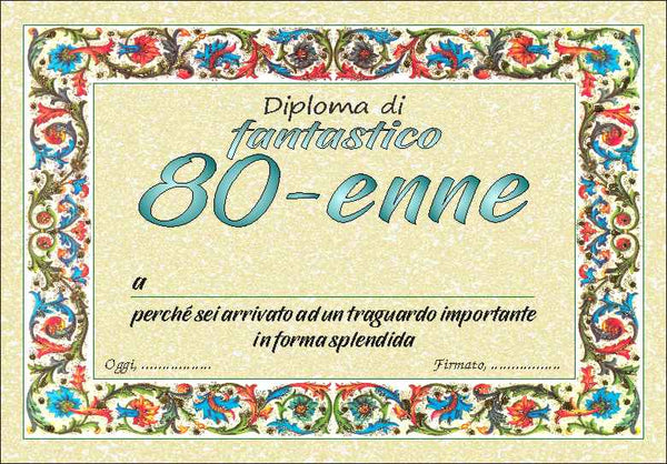 Diploma 80 anni - casa-del-biglietto